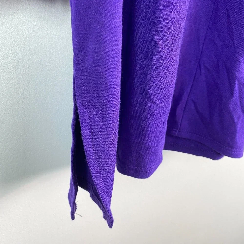NY Collection Womens Plus 1X Dark Purple 3/4 Sleeve Scarf Tunic Top NWT BL11 - Picture 6 of 7